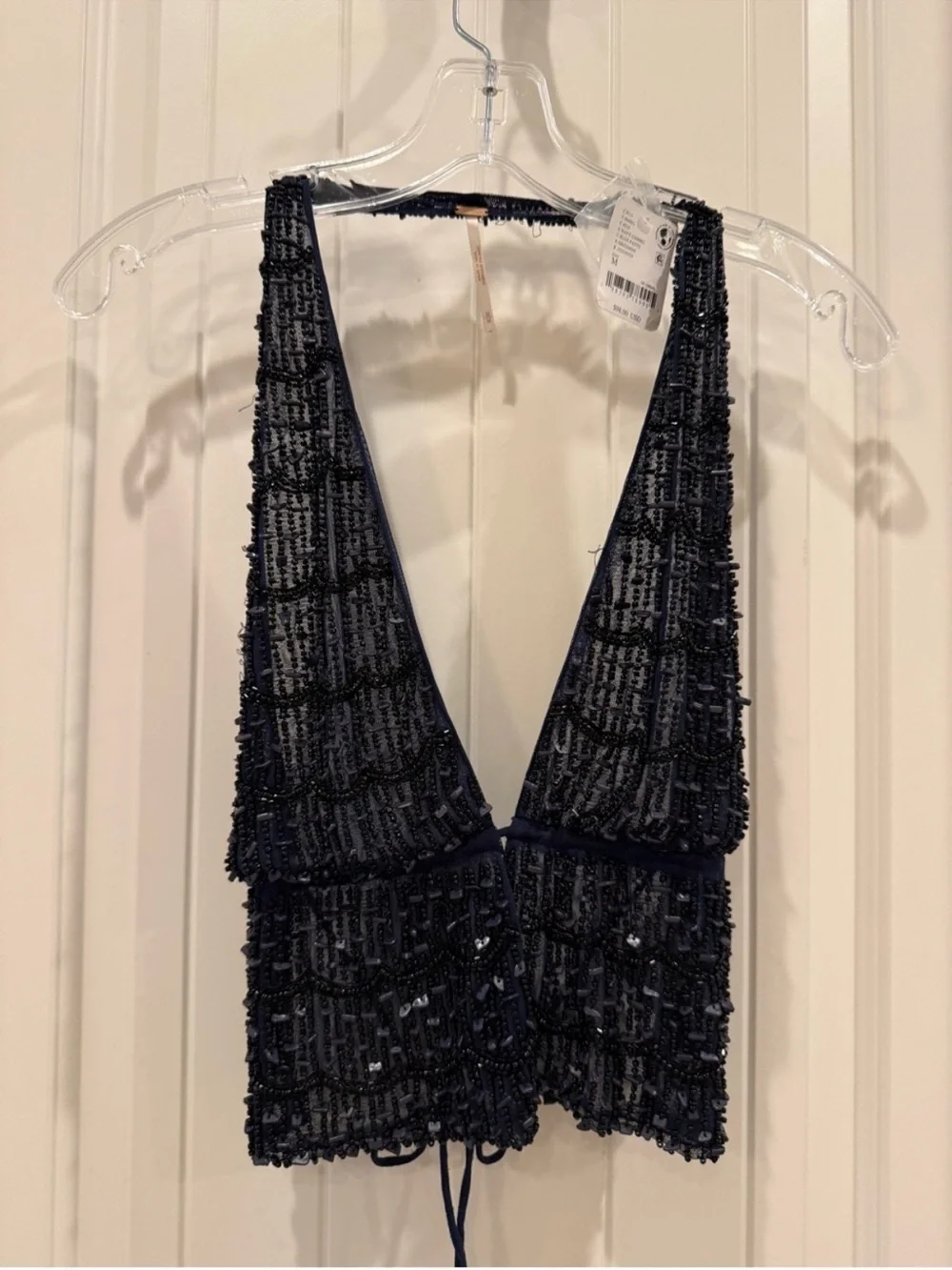 Free People navy beaded
